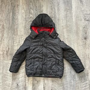 Calvin Klein Jeans Puffer Jacket - Girls Size S/P 8 -Gray & Pink, Hooded